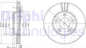 Delphi BG3927 - Тормозной диск parts5.com