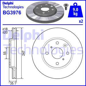 Delphi BG3976 - Тормозной диск parts5.com