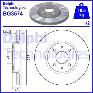 Delphi BG3574 - Тормозной диск parts5.com