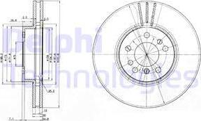 Delphi BG3628 - Тормозной диск parts5.com