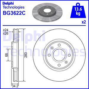 Delphi BG3622 - Тормозной диск parts5.com