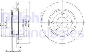 Delphi BG3055 - Тормозной диск parts5.com