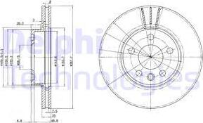 Delphi BG3025 - Тормозной диск parts5.com