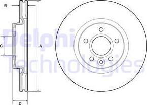 Delphi BG3895C - Тормозной диск parts5.com