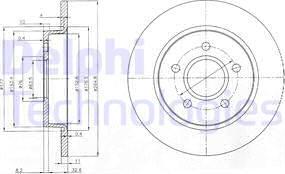 Delphi BG3896 - Тормозной диск parts5.com