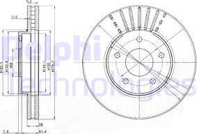 Delphi BG3816 - Тормозной диск parts5.com