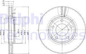 Delphi BG3383 - Тормозной диск parts5.com