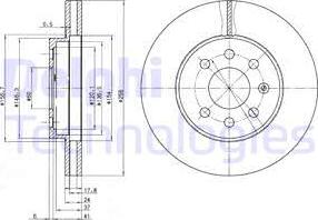 Delphi BG3334 - Тормозной диск parts5.com