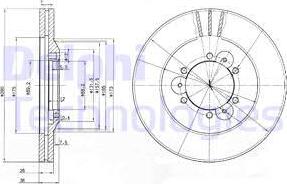 Delphi BG3378 - Тормозной диск parts5.com