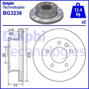 Delphi BG3236 - Тормозной диск parts5.com