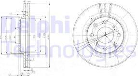 Delphi BG3794 - Тормозной диск parts5.com