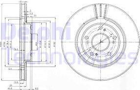 Delphi BG3747 - Тормозной диск parts5.com