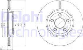 Delphi BG3704 - Тормозной диск parts5.com