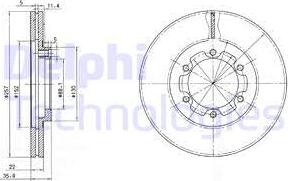 Delphi BG2524 - Тормозной диск parts5.com