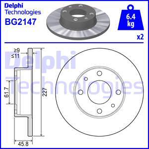 Delphi BG2147 - Тормозной диск parts5.com