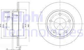 Delphi BG2806 - Тормозной диск parts5.com