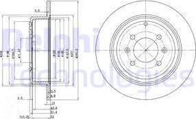 Delphi BG2873 - Тормозной диск parts5.com