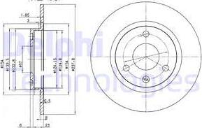 Delphi BG2355 - Тормозной диск parts5.com