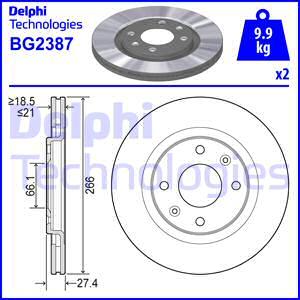 Delphi BG2387 - Тормозной диск parts5.com