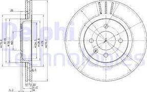 Delphi BG2712 - Тормозной диск parts5.com