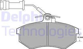 Delphi LP444 - Тормозные колодки, дисковые, комплект parts5.com