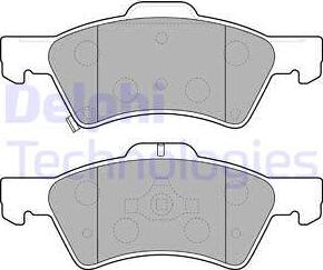 Delphi LP1693 - Тормозные колодки, дисковые, комплект parts5.com