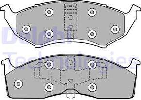 Delphi LP1166 - Тормозные колодки, дисковые, комплект parts5.com