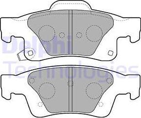 Delphi LP2251 - Тормозные колодки, дисковые, комплект parts5.com