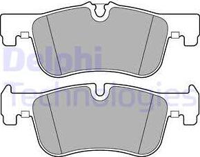 Delphi LP2284 - Тормозные колодки, дисковые, комплект parts5.com