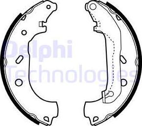 Delphi LS1940 - Комплект тормозных колодок, барабанные parts5.com