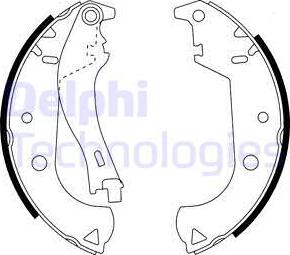 Delphi LS1916 - Комплект тормозных колодок, барабанные parts5.com