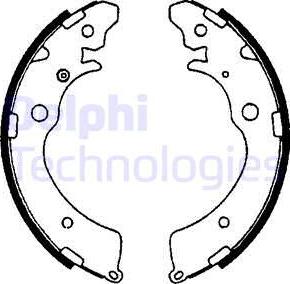 Delphi LS1641 - Комплект тормозных колодок, барабанные parts5.com