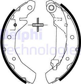 Delphi LS1821 - Комплект тормозных колодок, барабанные parts5.com