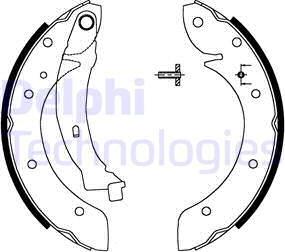 Delphi LS1720 - Комплект тормозных колодок, барабанные parts5.com