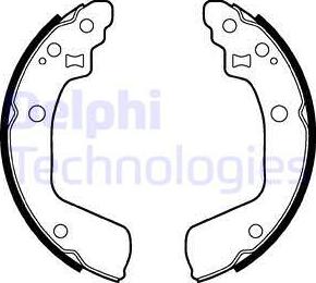 Delphi LS2046 - Комплект тормозных колодок, барабанные parts5.com