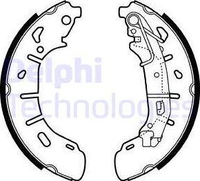 Delphi LS2050 - Комплект тормозных колодок, барабанные parts5.com