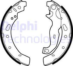 Delphi LS2028 - Комплект тормозных колодок, барабанные parts5.com