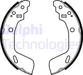 Delphi LS2073 - Комплект тормозных колодок, барабанные parts5.com