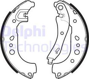 Delphi LS2149 - Комплект тормозных колодок, барабанные parts5.com