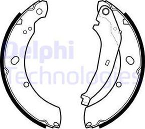 Delphi LS2136 - Комплект тормозных колодок, барабанные parts5.com