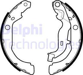 Delphi LS2127 - Комплект тормозных колодок, барабанные parts5.com