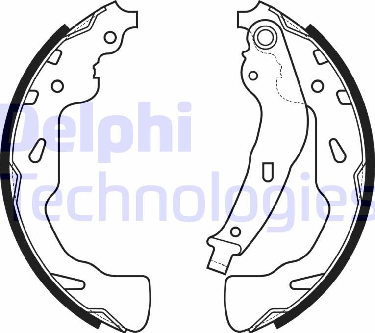 Delphi LS2176 - Комплект тормозных колодок, барабанные parts5.com