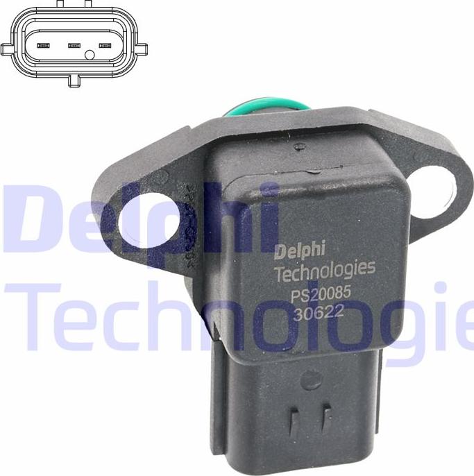 Delphi PS20085-12B1 - Датчик, давление во впускной трубе parts5.com