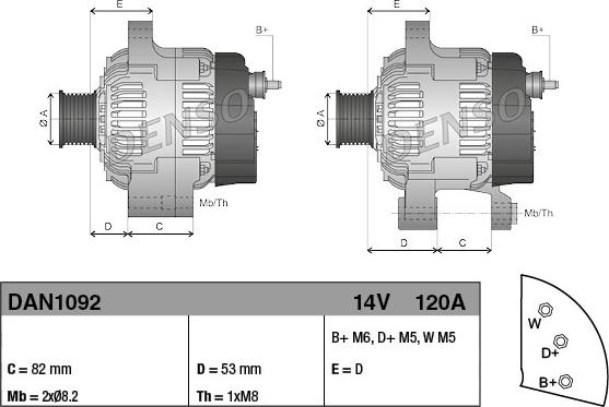 Denso DAN1092 - Alternador parts5.com