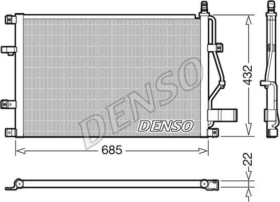 Denso DCN33013 - Конденсатор кондиционера parts5.com