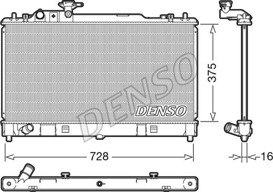 Denso DRM44033 - Радиатор, охлаждение двигателя parts5.com