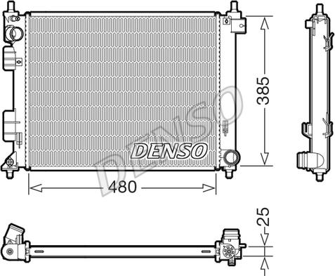 Denso DRM41035 - Радиатор, охлаждение двигателя parts5.com