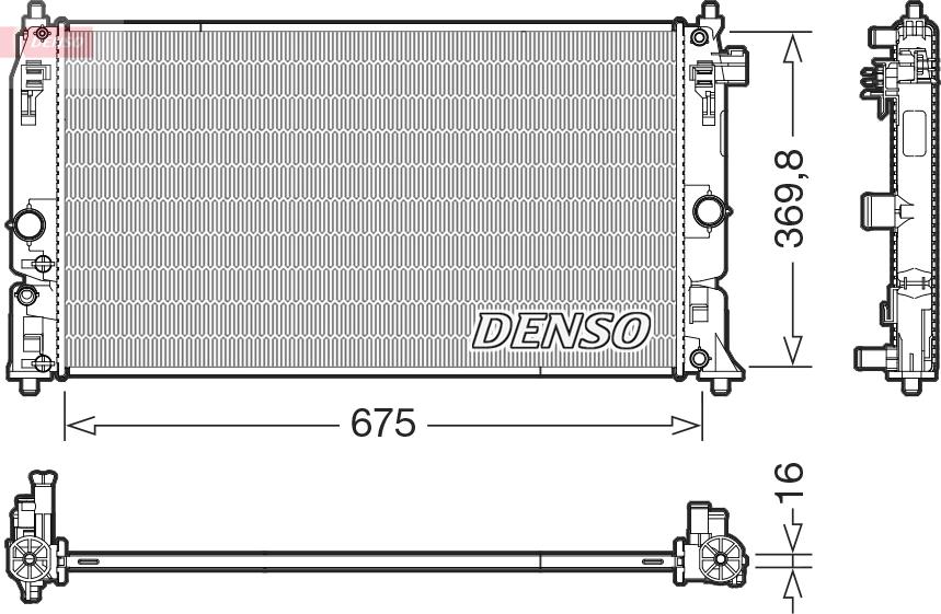 Denso DRM50150 - Радиатор, охлаждение двигателя parts5.com