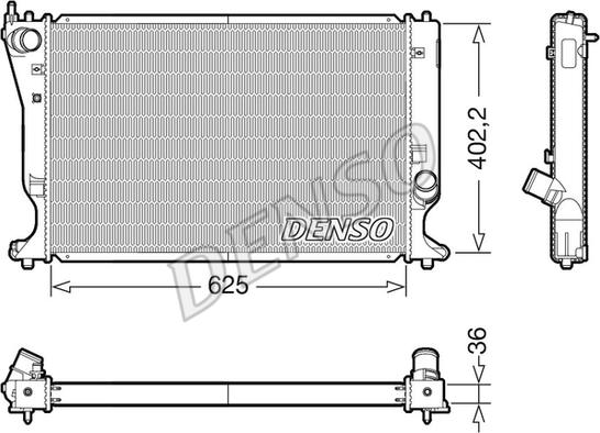 Denso DRM50132 - Радиатор, охлаждение двигателя parts5.com