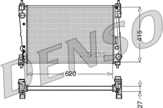 Denso DRM09111 - Радиатор, охлаждение двигателя parts5.com